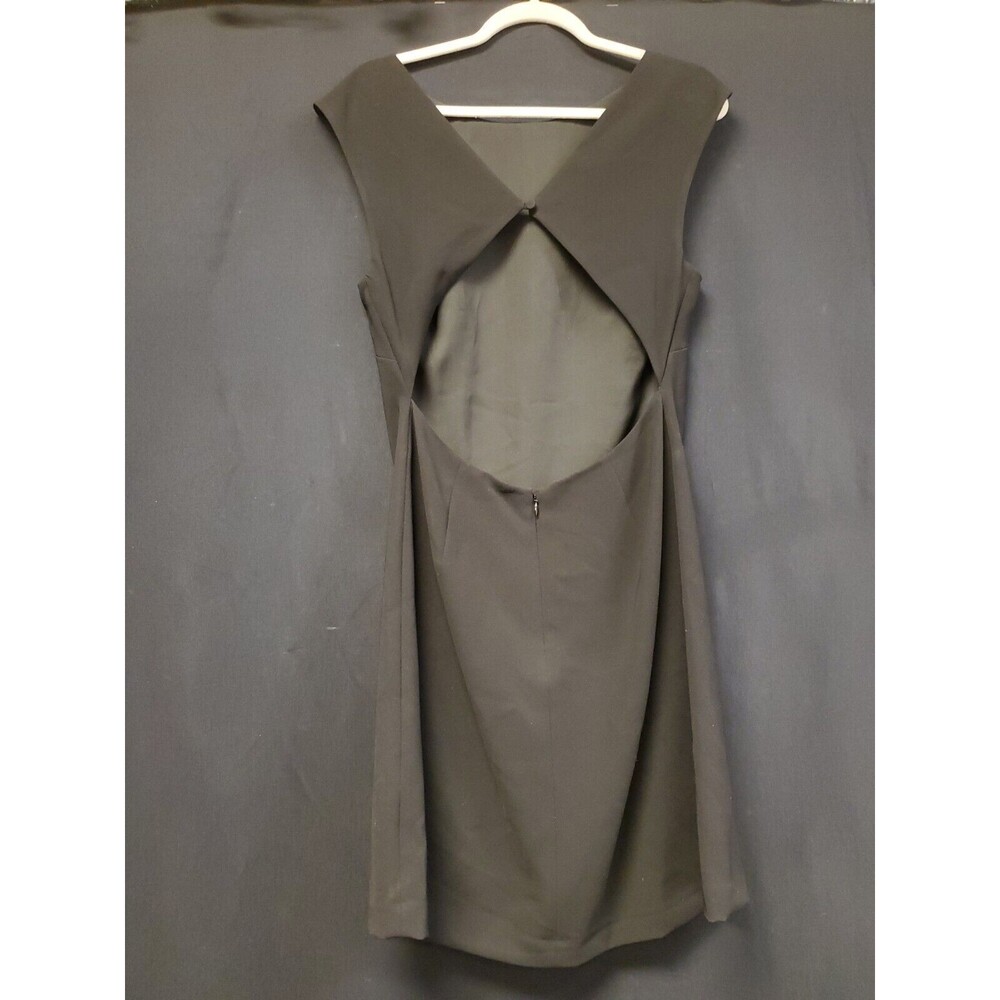 THEORY Mystsra Black Crepe Open Back Sheath Dress Size 10 NWT New